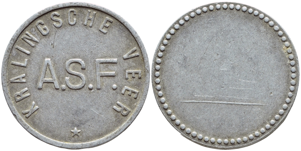 НИДЕРЛАНДЫ ЖЕТОН ND A.S.F., ГОРОД KRALINGSCHE VEER алюминий 4382-1013