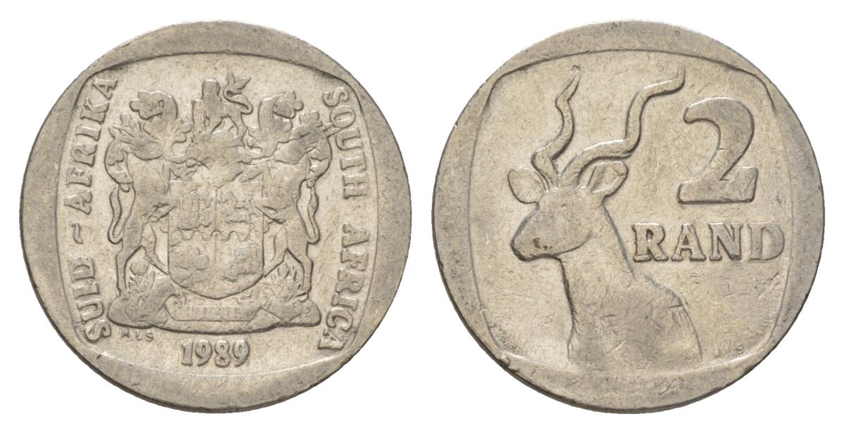 ЮАР 2 ранда 1989 KM 139 медь плакированная никелем 4626-1011
