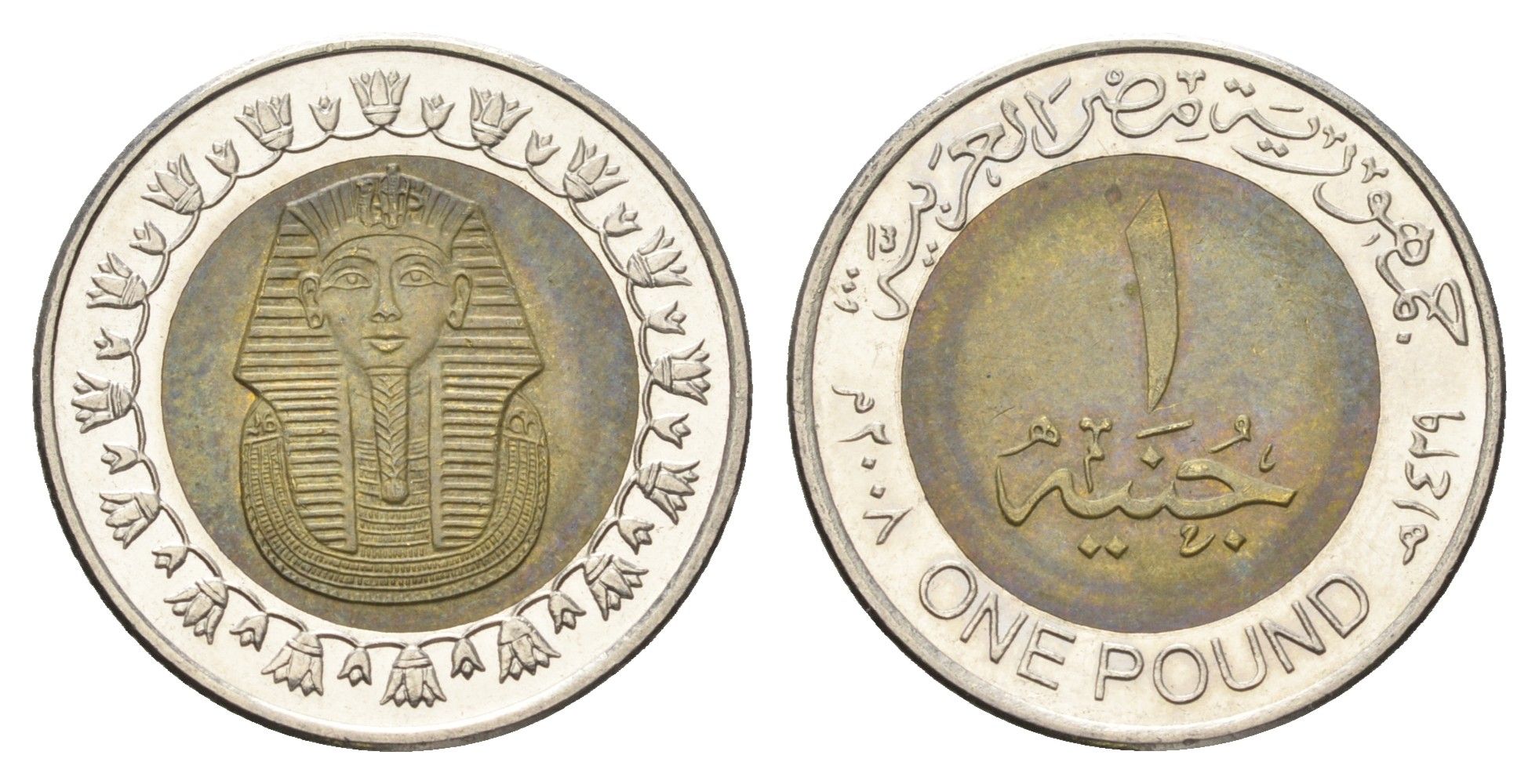 Египет 1 фунт 2008 сфинкс KM 940a биметалл 4660-1044