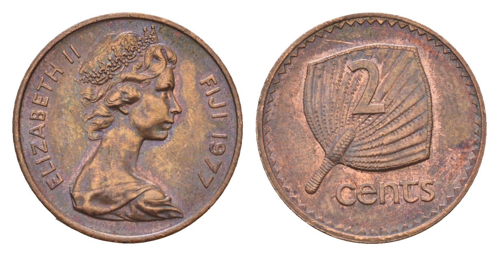 Фиджи 2 цента 1977 KM 28 бронза aUNC 4697-667
