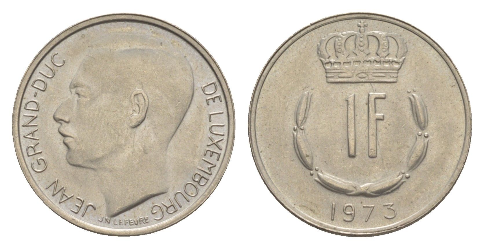 Люксембург 1 франк 1973 Герцог Жан (1964-1999) KM 55 медно-никель 4643-539