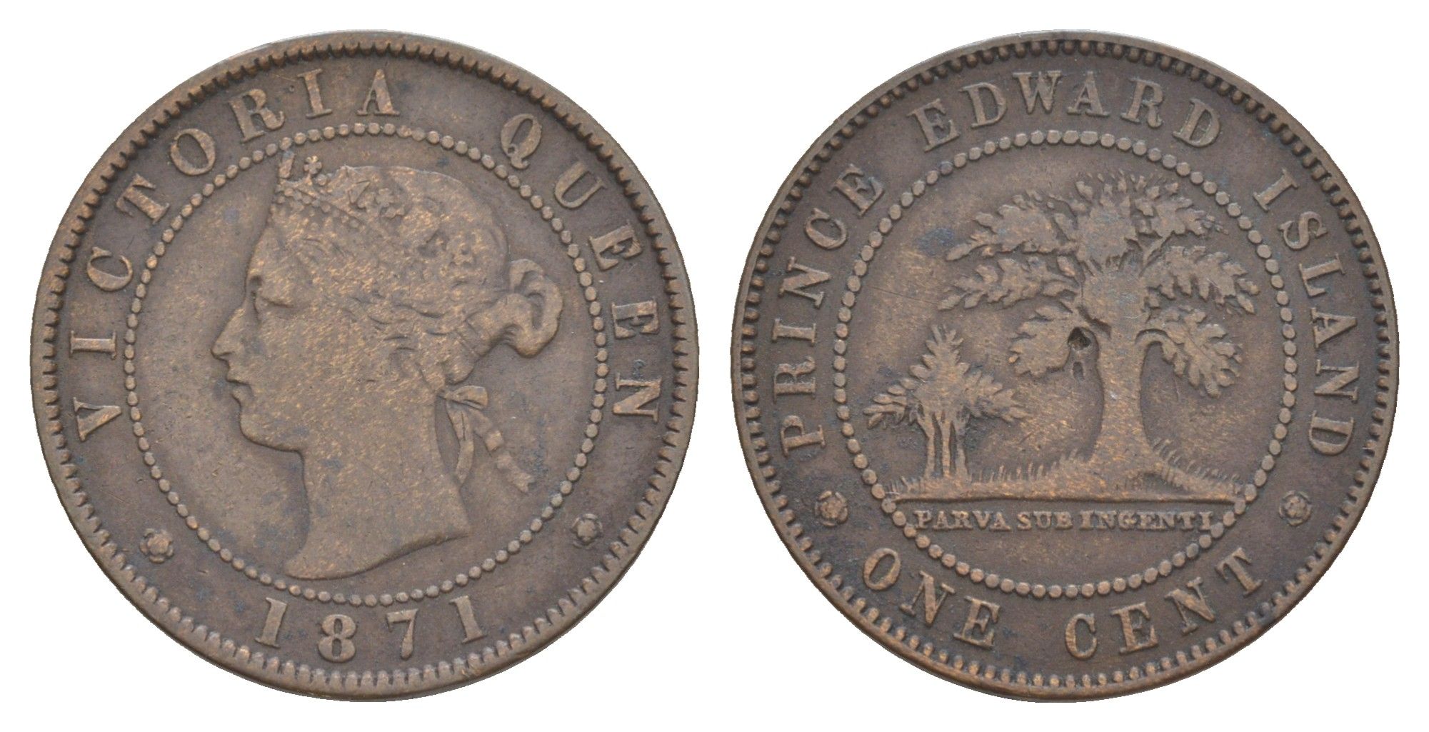 Остров Принца Эдуарда, Канада 1 цент 1871 Виктория (1837-1901) KM 4 бронза 4646-613