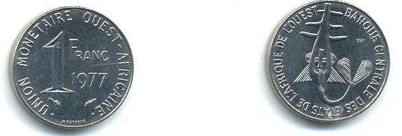 ВАЛЮТНЫЙ СОЮЗ ЦЕНТРАЛЬНОЙ АФРИКИ 1 ФРАНК 1977 4-936