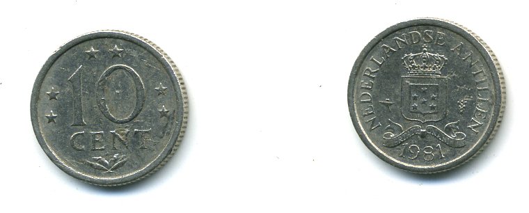 Нидерландские Антилы 10 центов 1981 Беатрикс (1980-2013) KM 10 никель 4364-855
