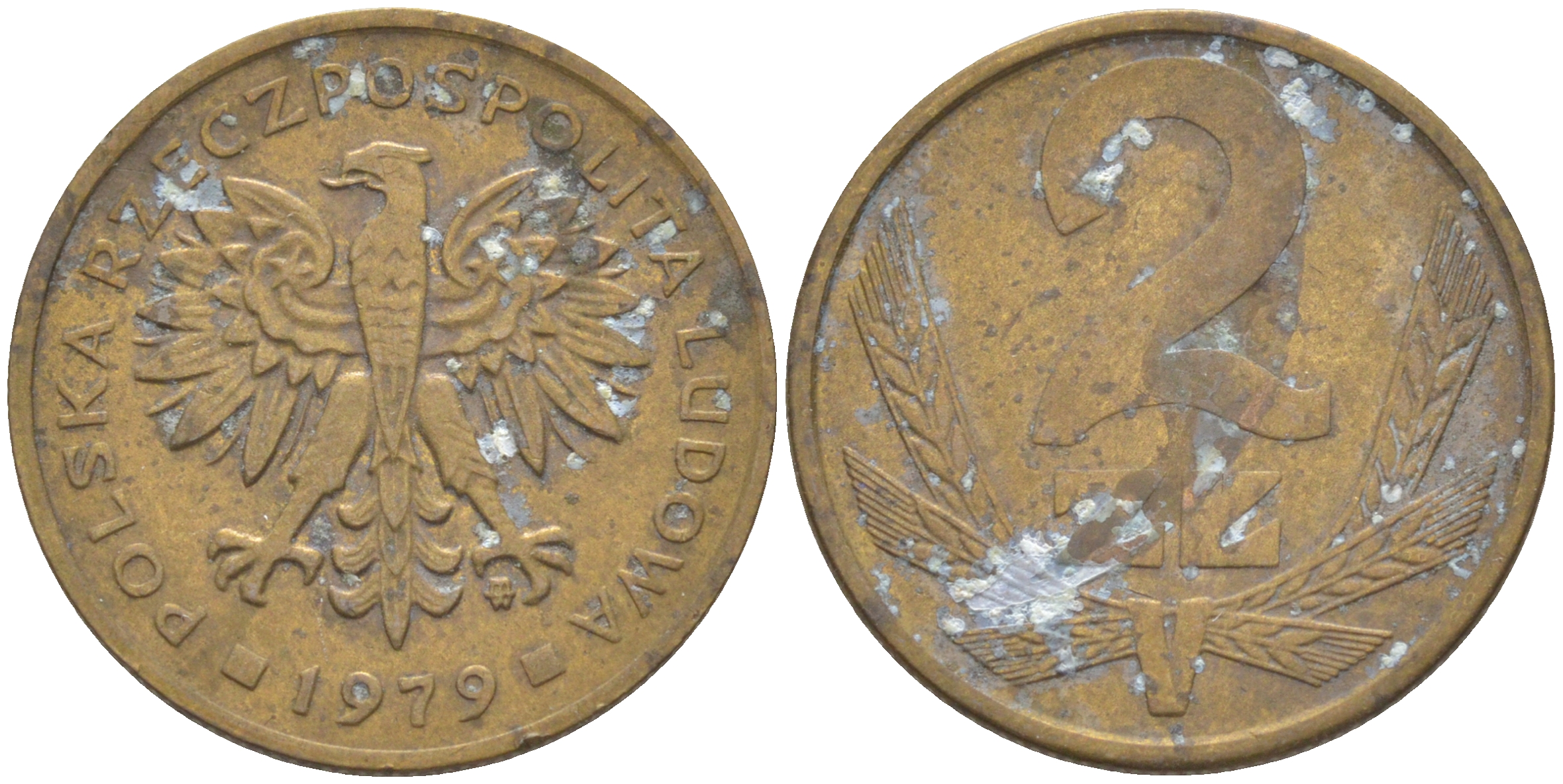 Польша 2 злотых 1979 MW KM 80.1 латунь 187-945