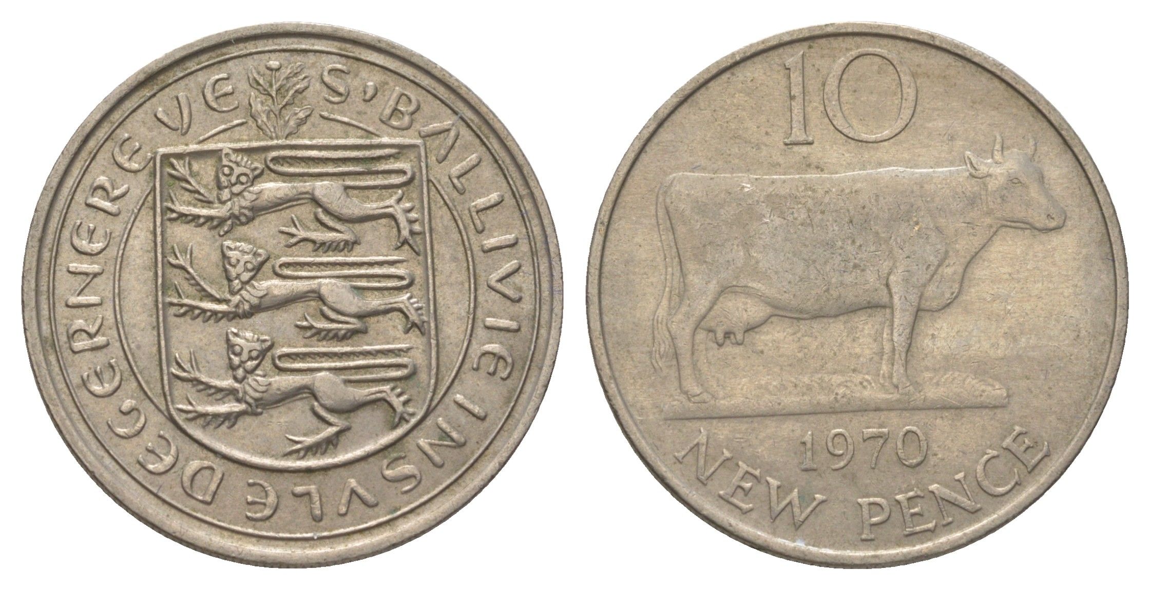 Гернси 10 пенсов 1970 KM 24 медно-никель 4622-526