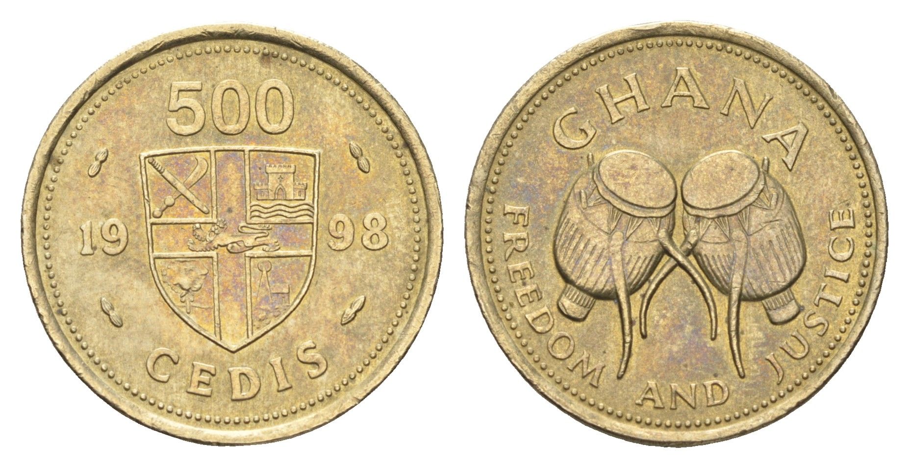 Гана 500 седи 1998 KM 34 никель латунь 4666-616