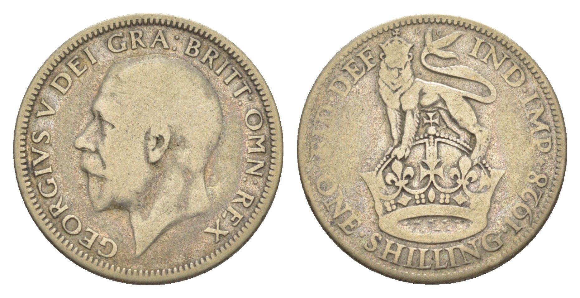 Великобритания 1 шиллинг 1928 Георг V (1910-1936) KM 833, Spink 4039 серебро 34-221