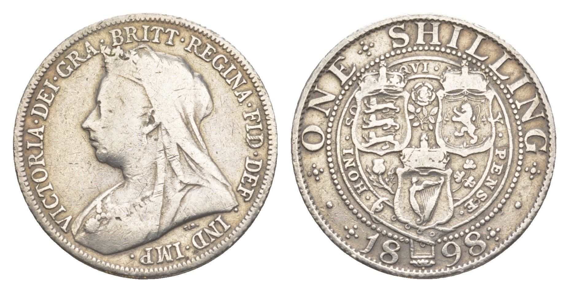 Великобритания 1 шиллинг 1898 Виктория (1837-1901) KM 780, Spink 3940 серебро 1516-1034