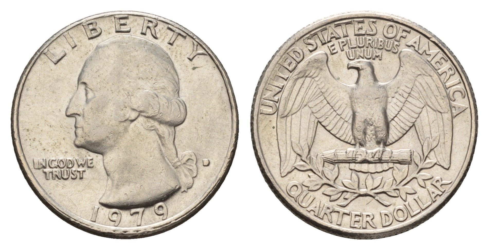 США 25 центов (квотер, 1/4 доллара) 1979 Вашингтон KM 164a медь плакированная медно-никелем 3996-622