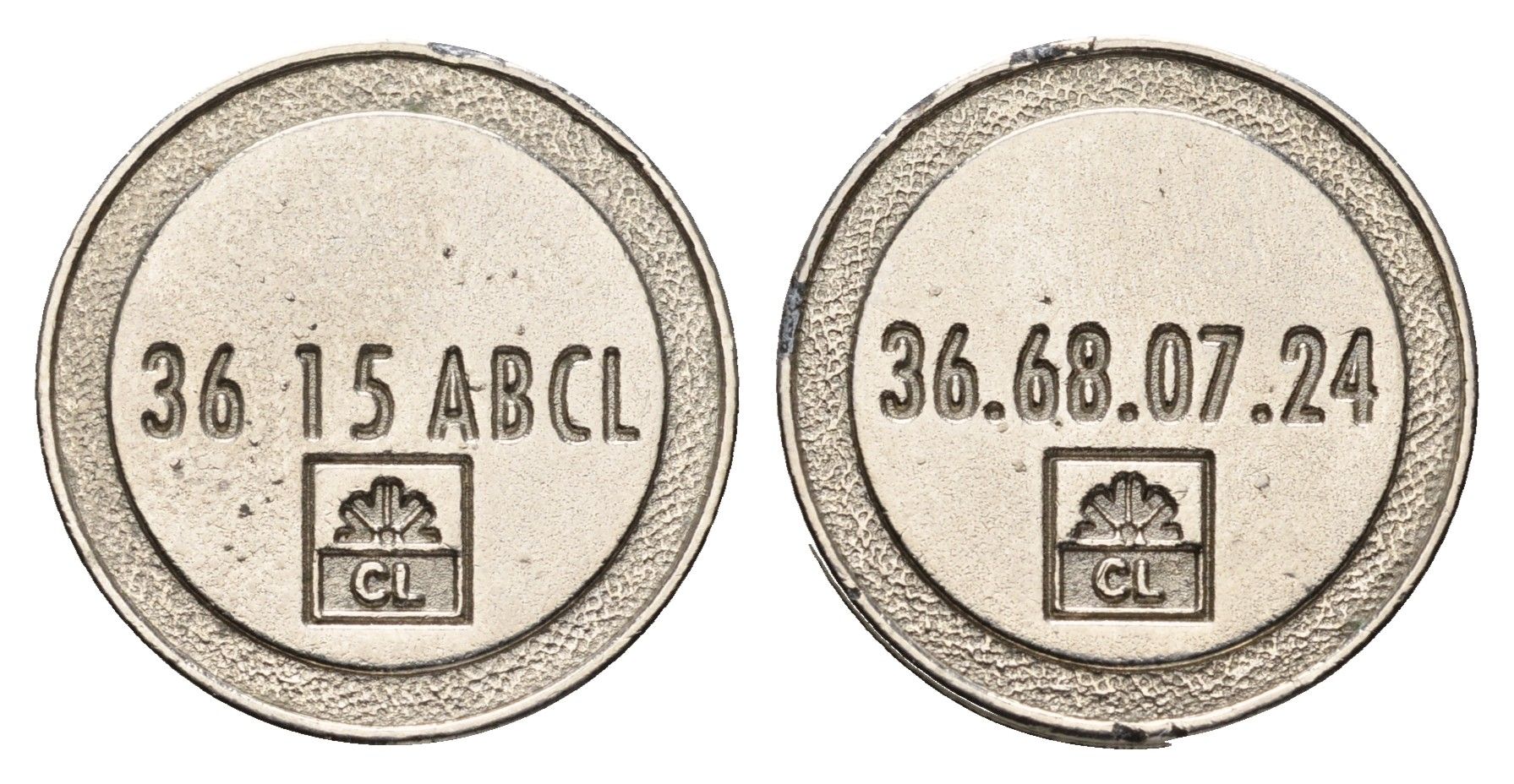 Франция жетон для корзины в покупок диаметр 22 мм, вес 4,2 гр белый металл 4670-744