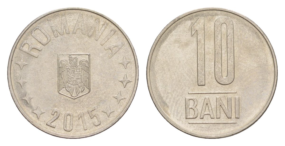 Румыния 10 бань (бани) 2015 KM 191 сталь плакированная никелем UNC 4632-1022