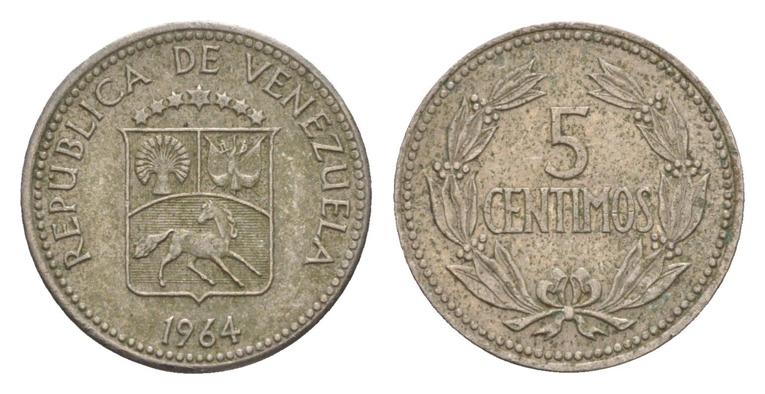 Венесуэла 5 сентимо 1964 Y 38.2 медно-никель 4655-849