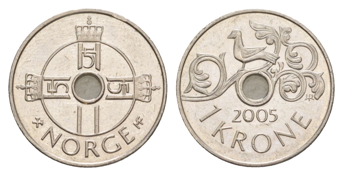Норвегия 1 крона 2005 Харальд V (1991-) KM 462 медно-никель 4635-743