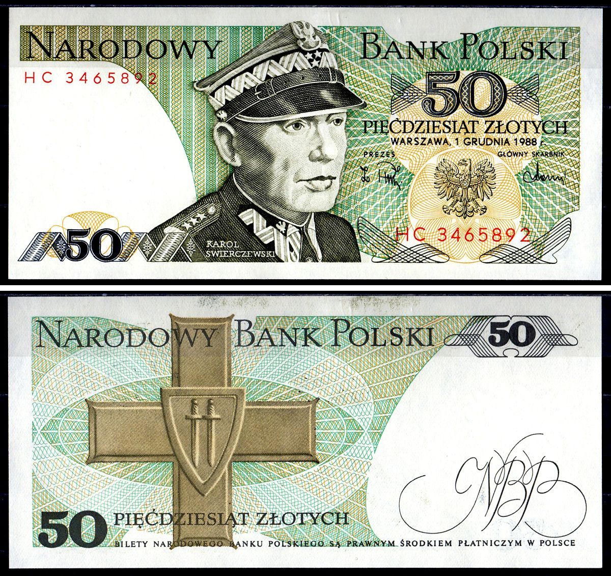 Польша 50 злотых 1988 Pick 142 c бумага UNC 7551-23-1-2