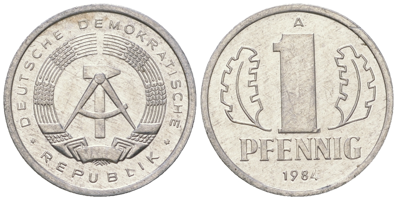 ГДР 1 пфенниг 1984 А KM 8.2 алюминий 4651-112