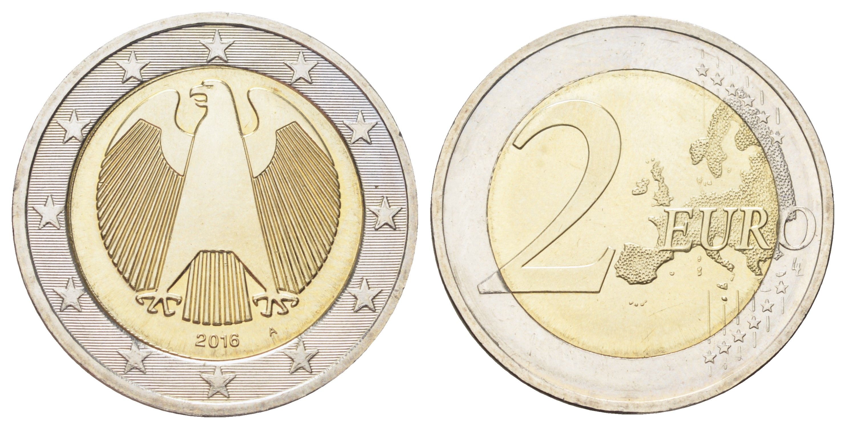 Германия 2 евро 2016 A KM 258 биметалл UNC 181-1013