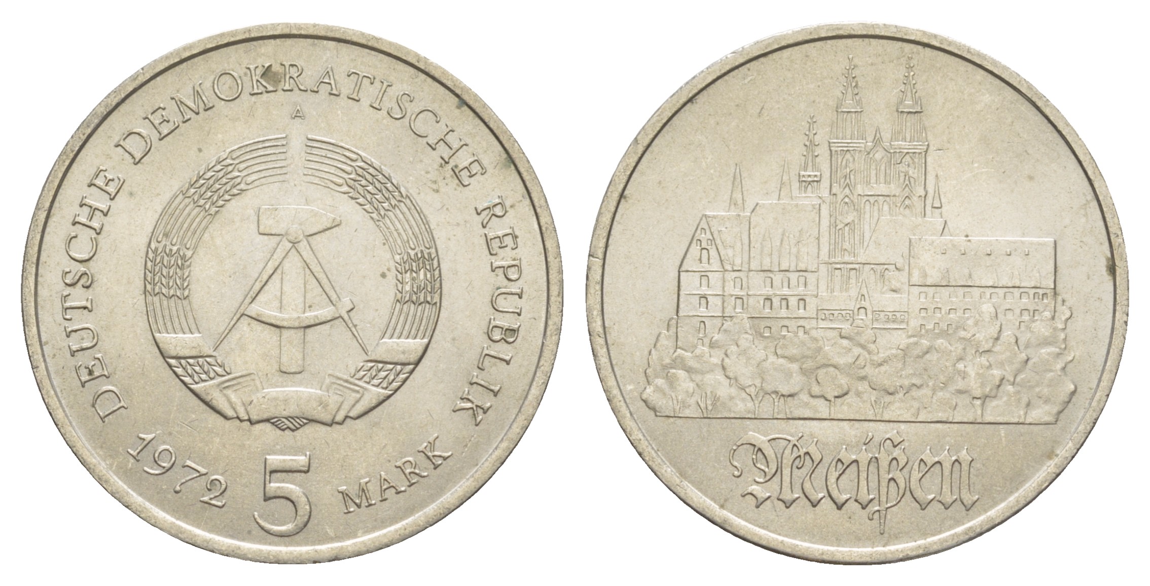 ГДР 5 марок 1972 А, Мейсенский собор KM 37, J. 1543 медно-никель 4634-146