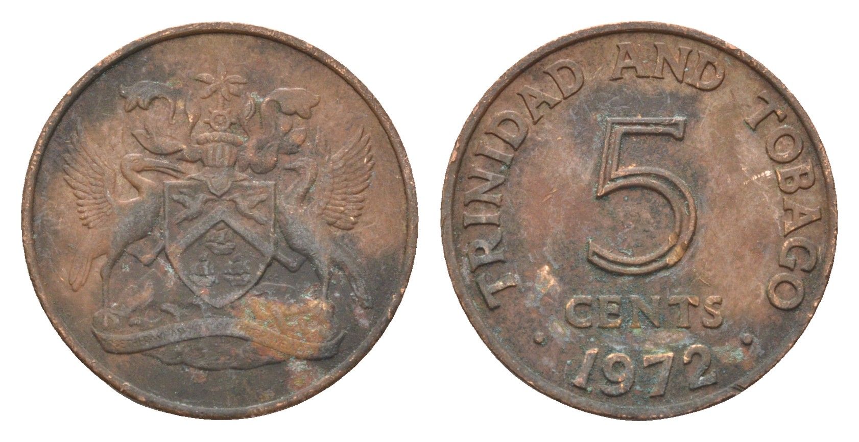 Тринидад и Тобаго 5 центов 1972 KM 2 бронза 4664-666