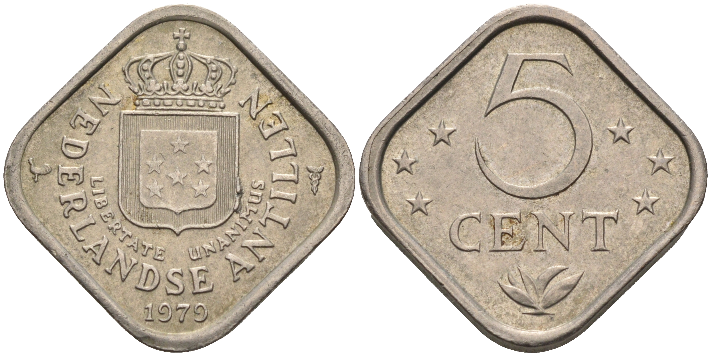 Нидерландские Антилы 5 центов 1979 Юлиана (1948-1980) KM 13 медно-никель 4595-442