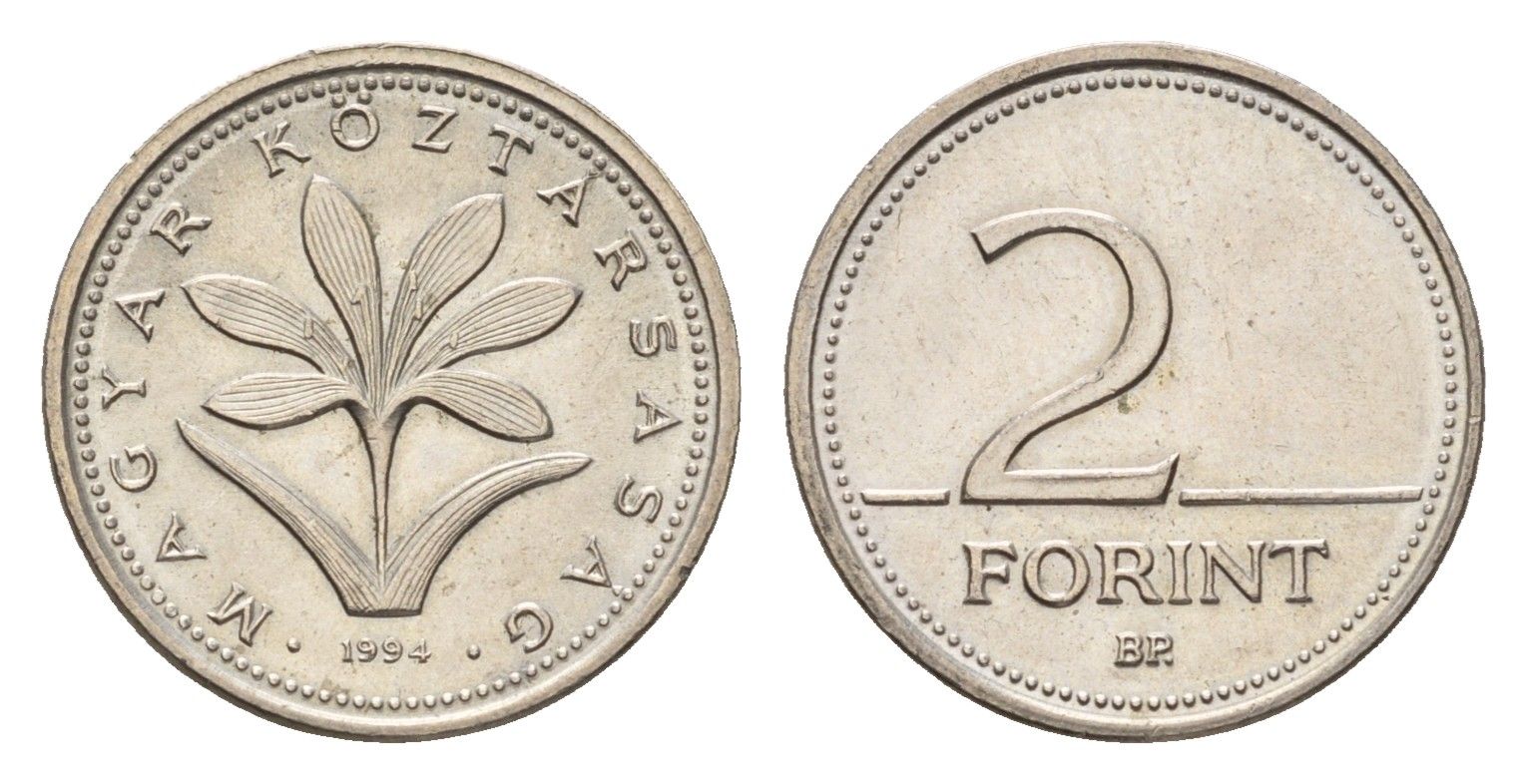 Венгрия 2 форинта 1994 KM 693 медно-никель UNC 4674-656