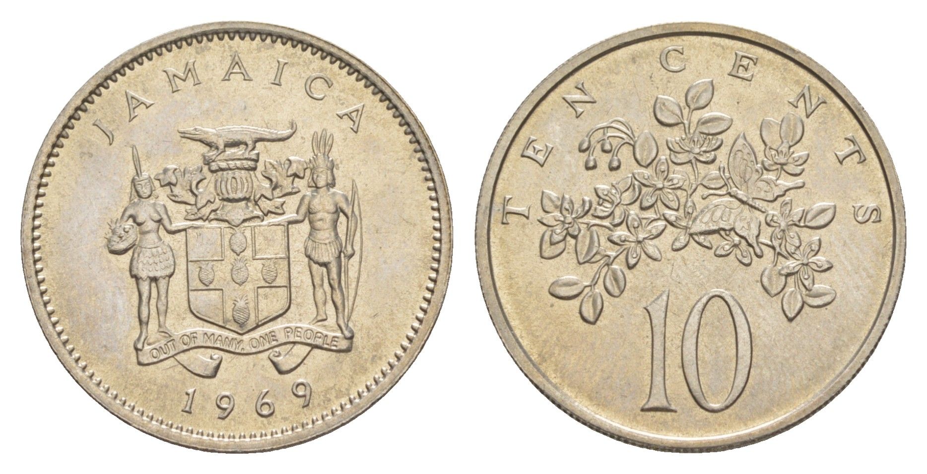 Ямайка 10 центов 1969 KM 47 медно-никель 4641-753