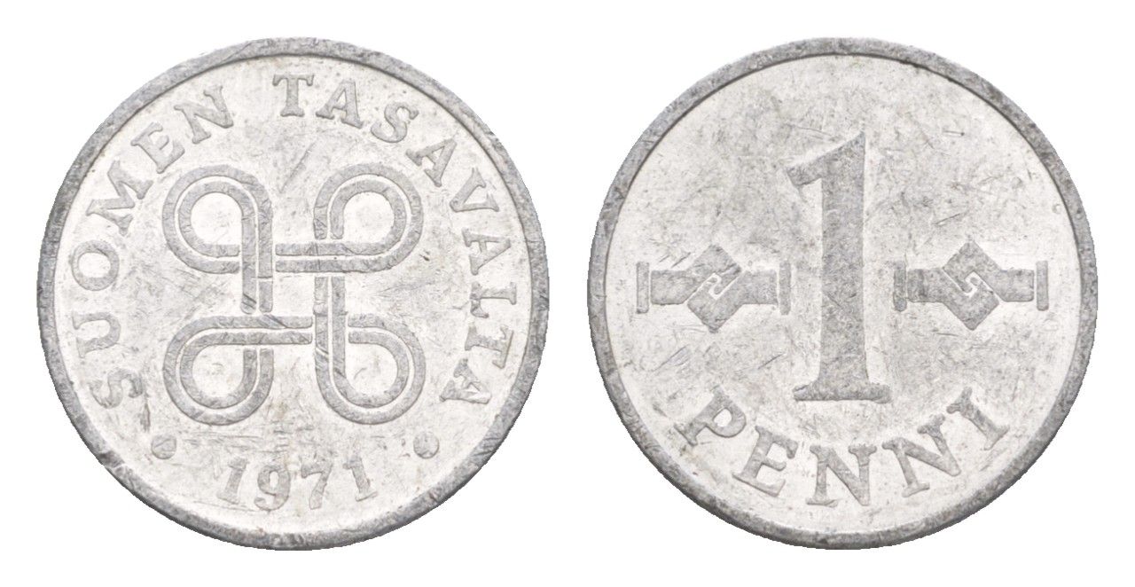 Финляндия 1 пенни 1971 KM 44a алюминий 4647-237