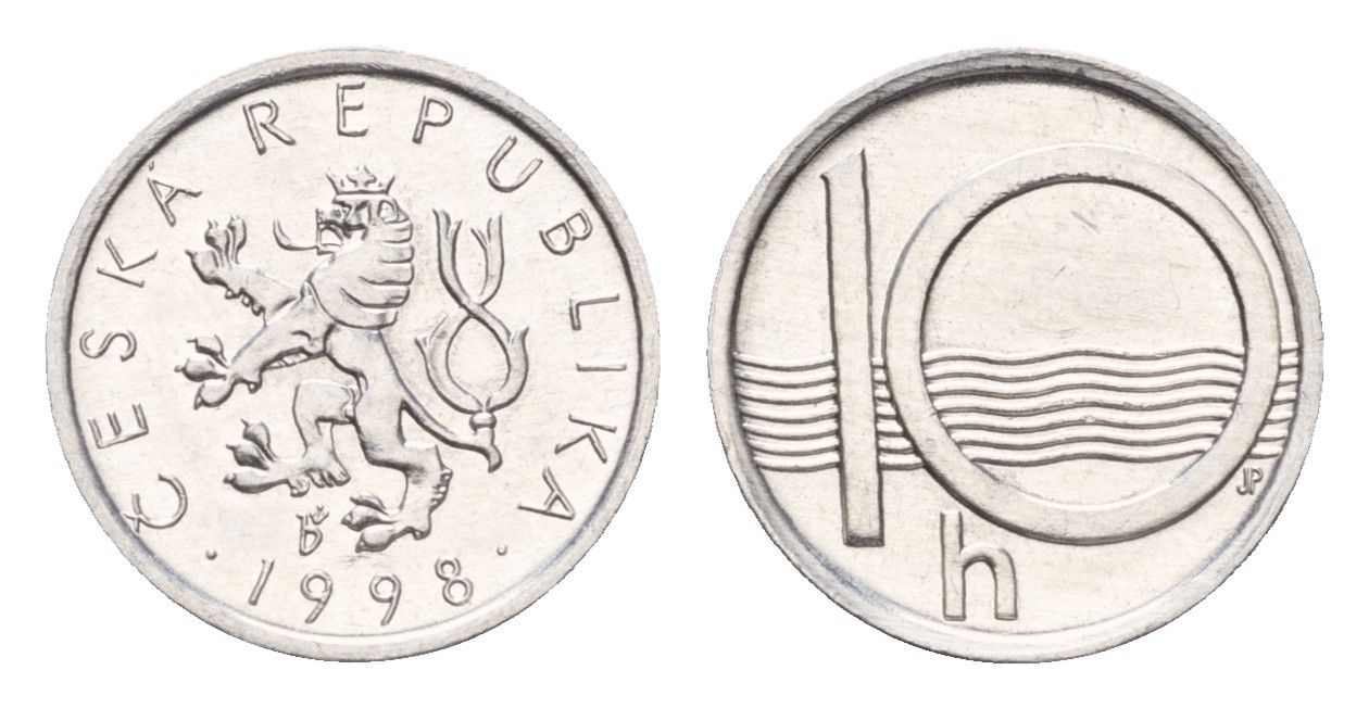 Чехия 10 геллеров 1998 KM 6 алюминий UNC 192-533