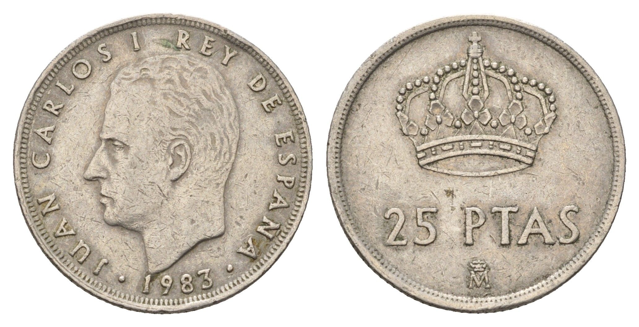 Испания 25 песет 1983 M, Хуан Карлос I (1975-2014) KM 824 медно-никель 4633-633