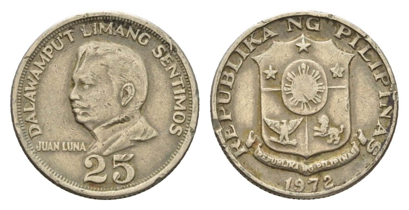 Филиппины 25 сентимо 1972 Хуан Луна KM 199 медь никель цинк 4579-1031