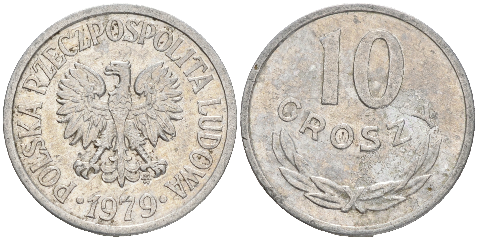 ПОЛЬША 10 ГРОШЕЙ 1979 MW KM АА47 алюминий 4528-231