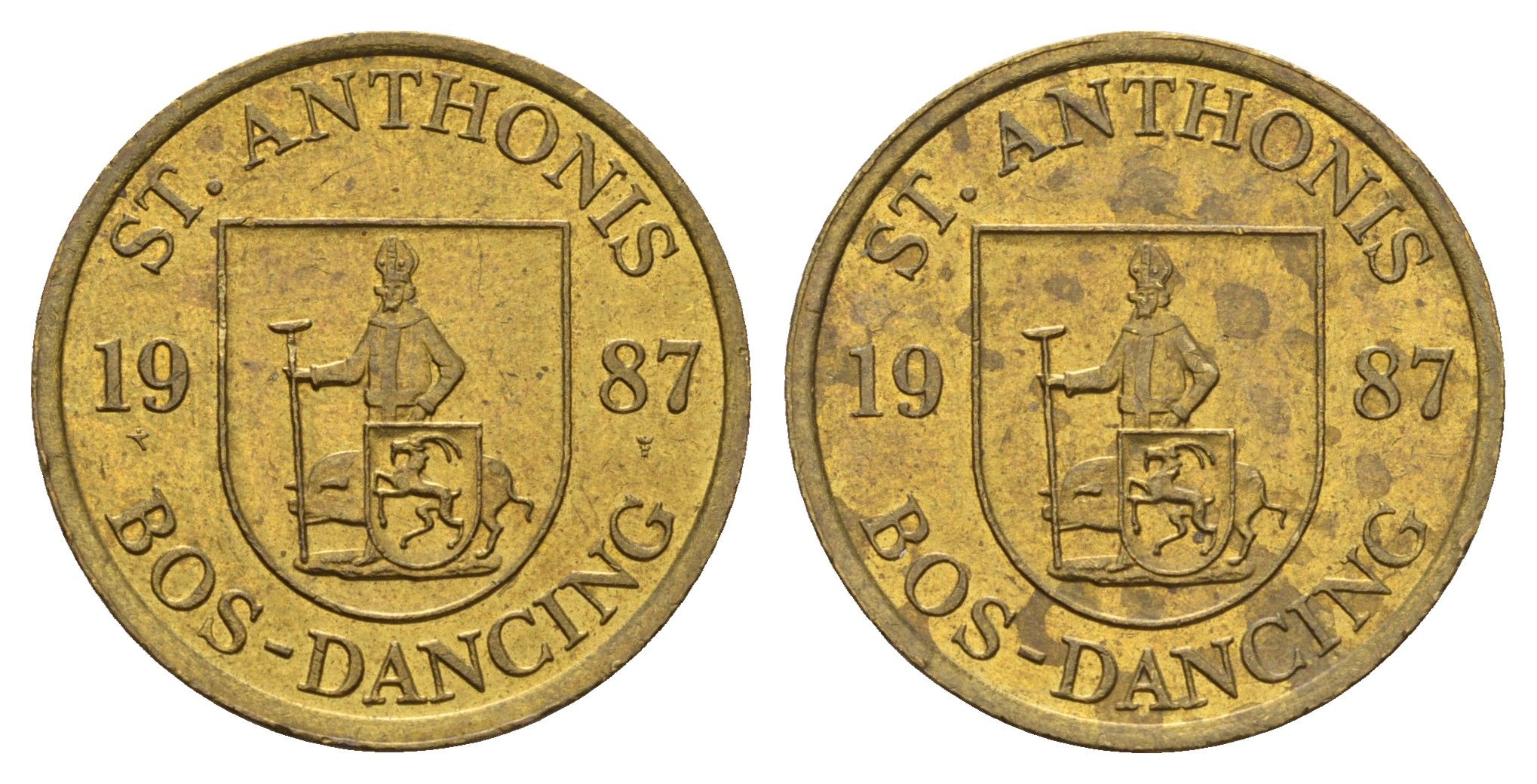 Нидерланды танцевальный жетон 1987 диаметр 31 мм, вес 6 гр латунь 210-546