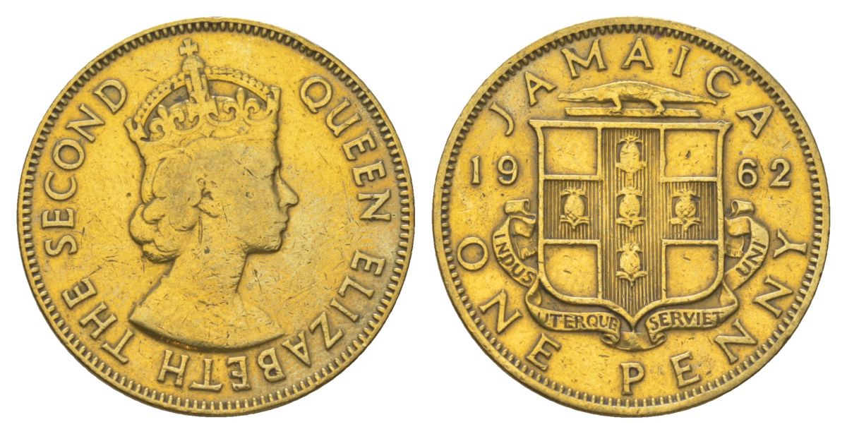 Ямайка 1 пенни 1962 KM 37 никель латунь 4628-726