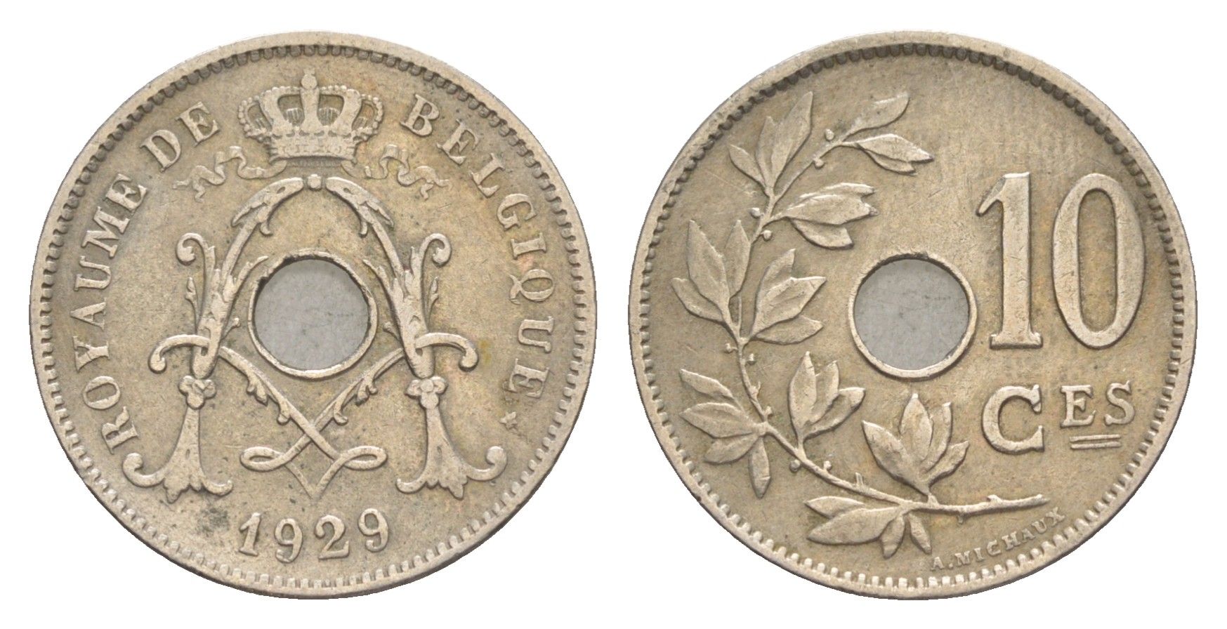 Бельгия 10 сантимов 1929 Belgique, Альберт I (1909-1934) KM 85 медно-никель 4640-1213