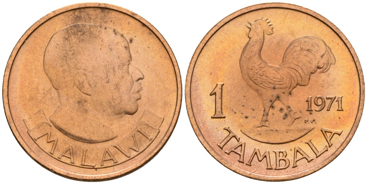Малави 1 тамбала 1971 KM 7 бронза UNC 4604-921