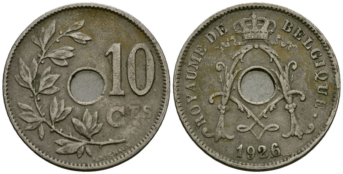 Бельгия 10 сантимов 1926 Belgique KM 85 медно-никель 4172-951