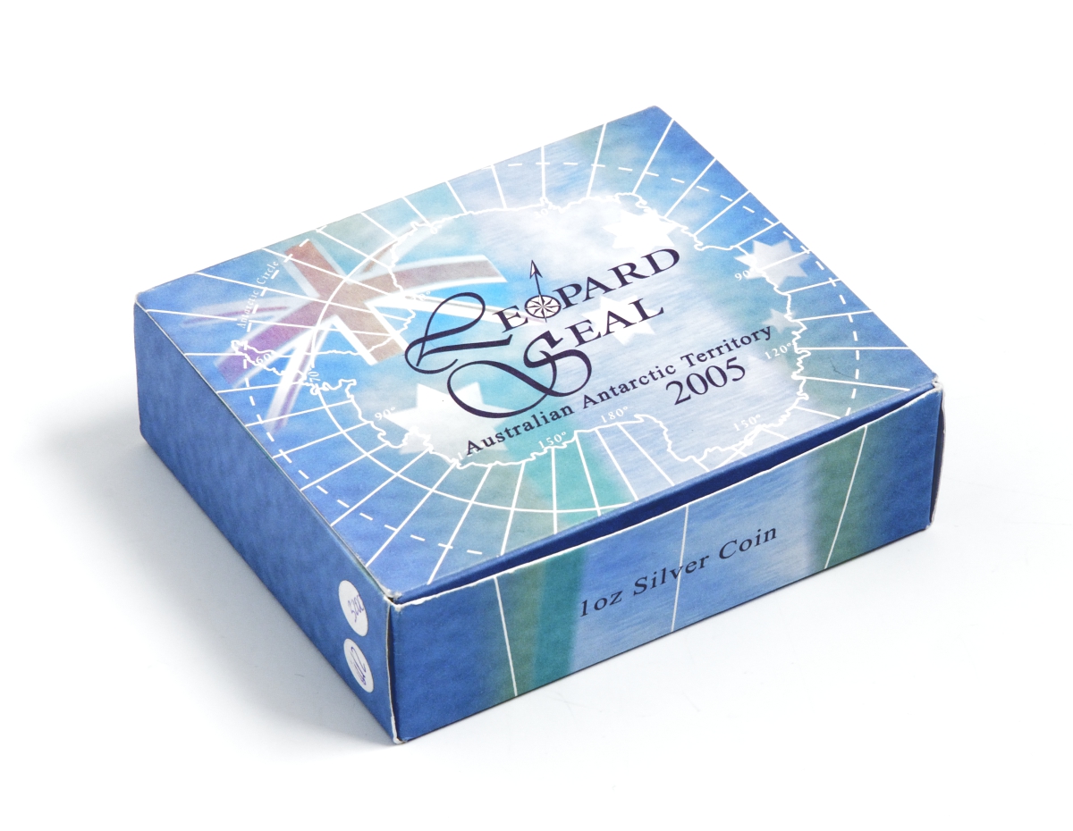 Австралия 1 доллар 2005 антарктические территории, морской леопард, эмаль, в оригинальной коробке, с сертификатом KM 1018 ​серебро PROOF 7-1-33