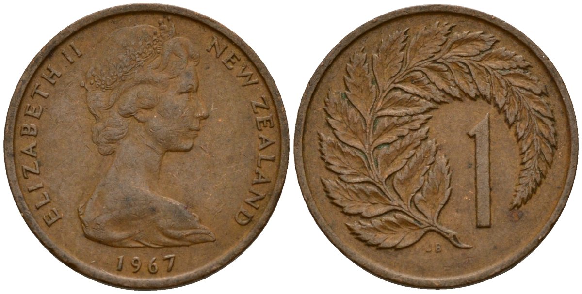 Новая Зеландия 1 цент 1967 KM 31 бронза 4154-827