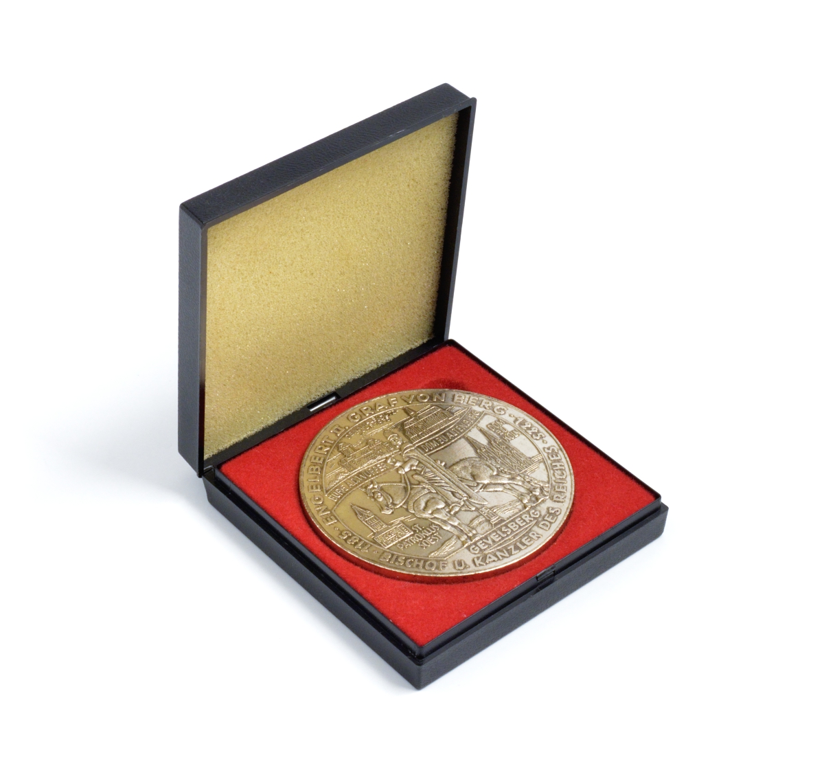 Германия медаль 1975 750 лет общине Св. Энгельберта, 164 гр. 70 мм, серебрение медно-никель UNC 5-4-5-23