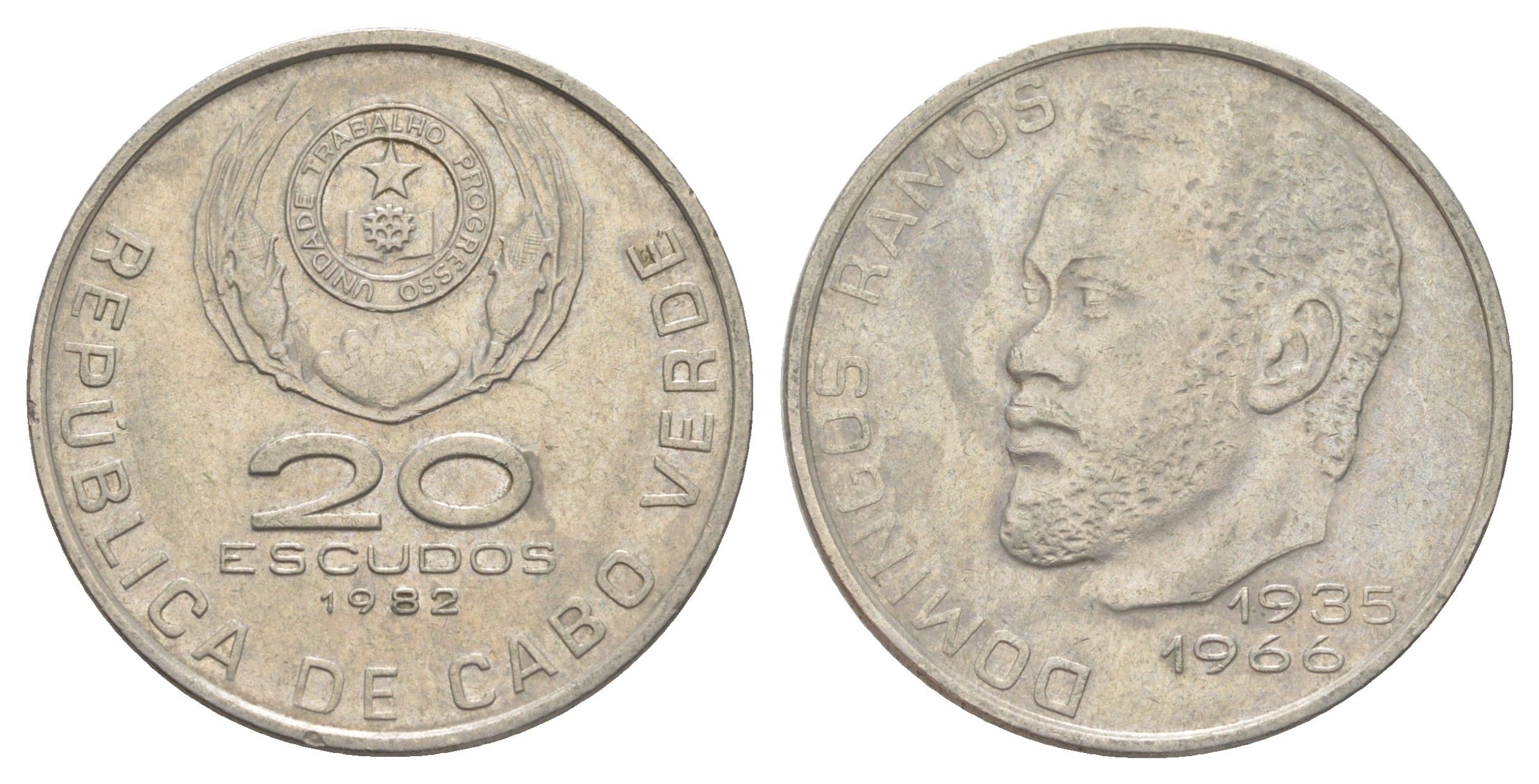 Кабо-Верде 20 эскудо 1982 KM 20 медно-никель 4653-426