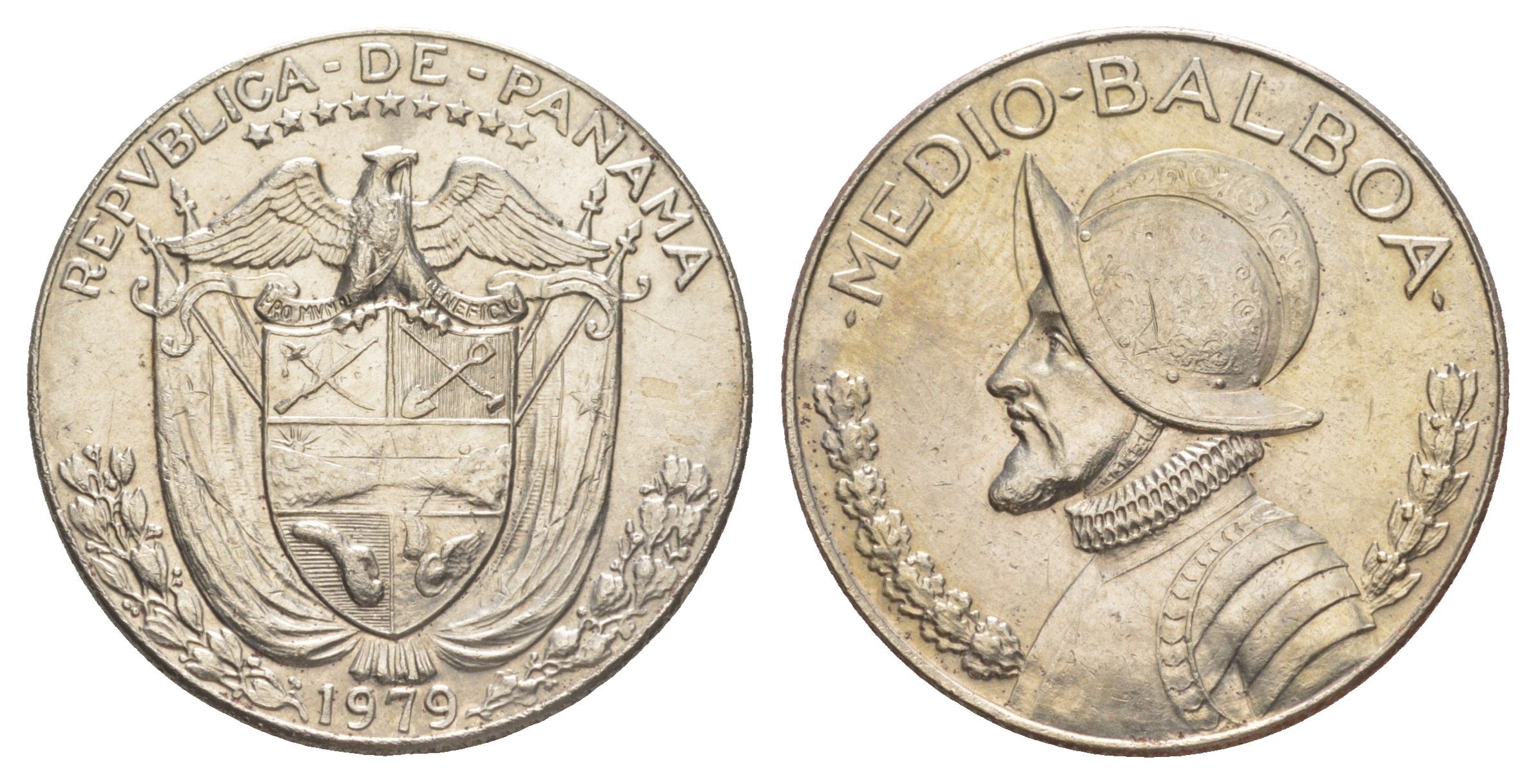 Панама 1/2 бальбоа (50 сентесимо) 1979 редкий год KM 12b медь плакированная медно-никелем 4634-1123