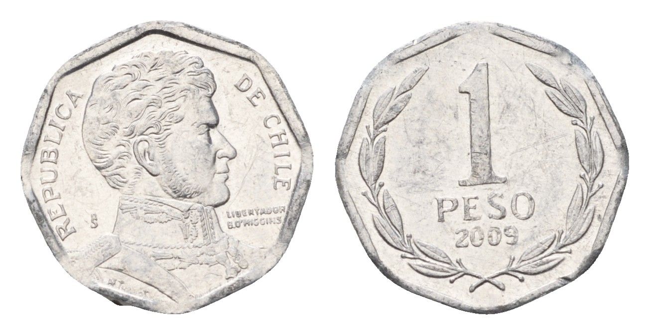 Чили 1 песо 2009 KM 231 алюминий UNC 4689-215