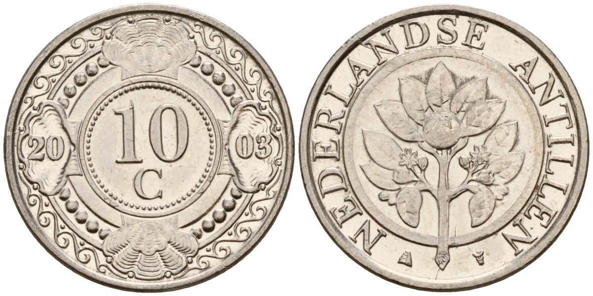 Нидерландские Антилы 10 центов 2003 Беатрикс (1980-2013) KM 34 сталь плакированная никелем 4174-769