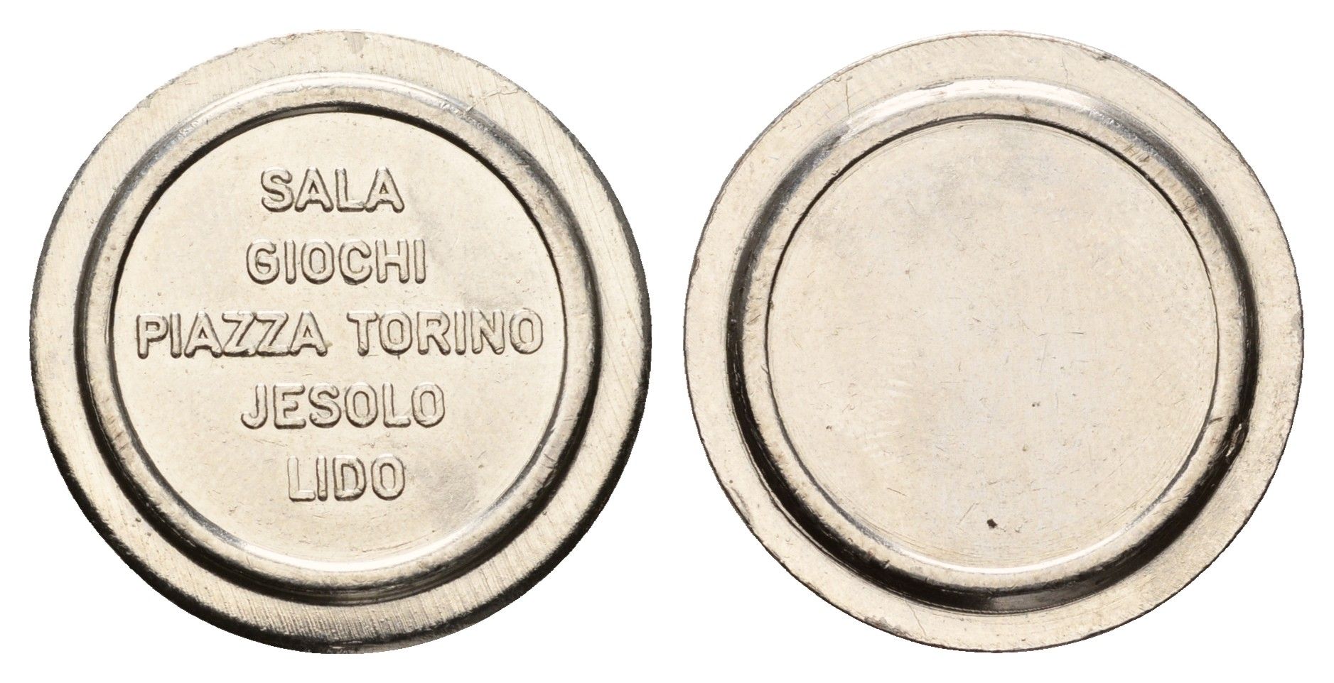 Италия, Турин телефонный жетон диаметр 24 мм, вес 5,6 гр нержавеющая сталь 4670-855