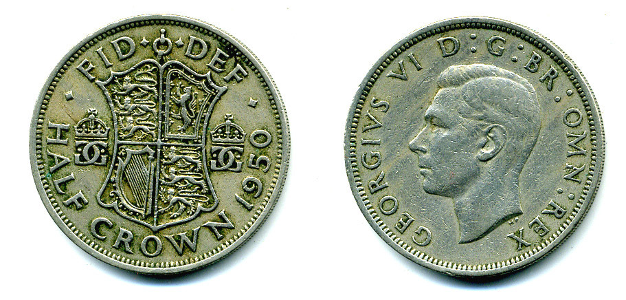 Великобритания 1/2 кроны 1950 Георг VI (1936-1952) KM 879, Spink 4106 медно-никель 89-1224
