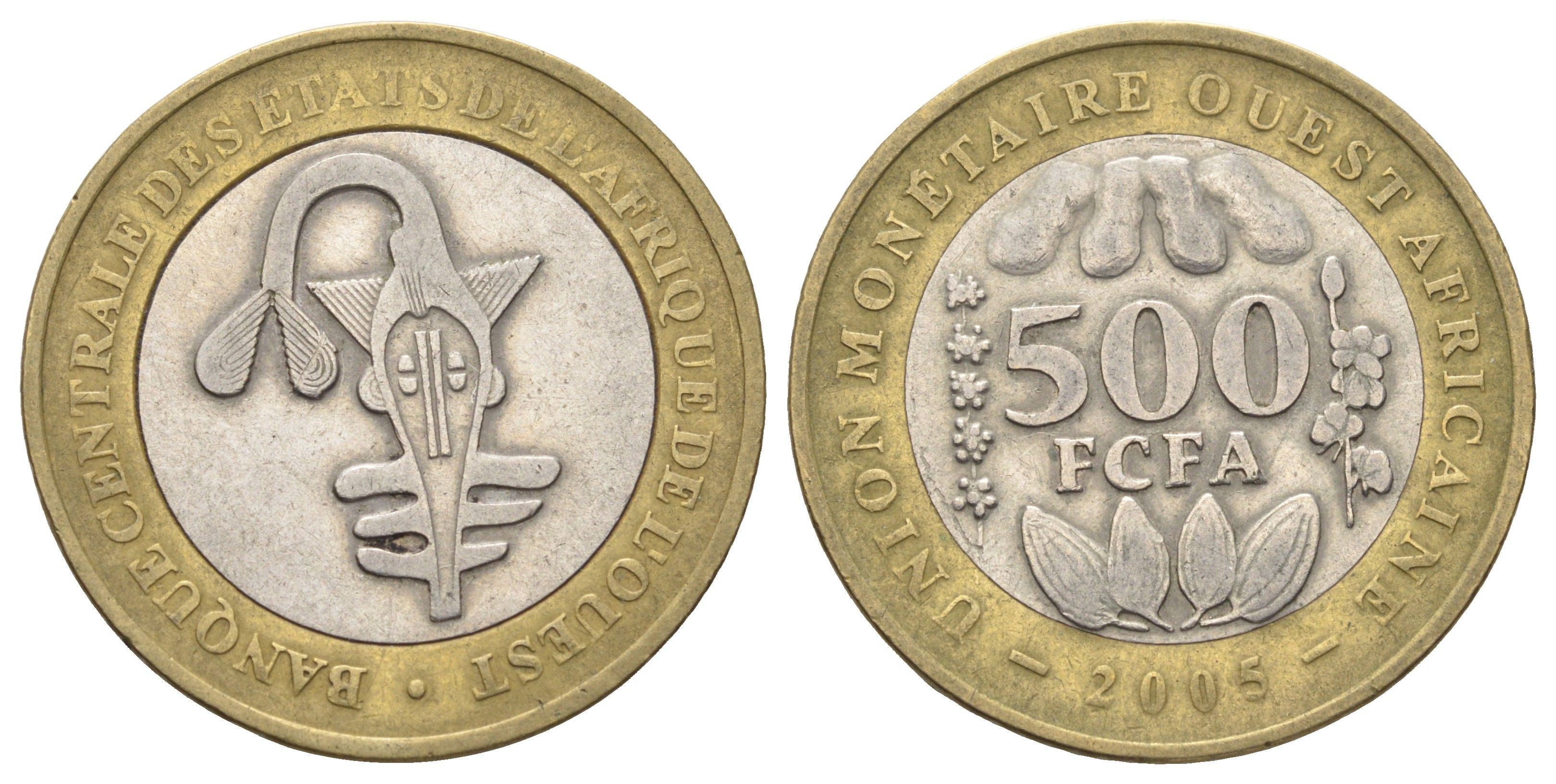 Западная Африка (ВСЕАО) 500 франков 2005 KM 15 биметалл 65-613