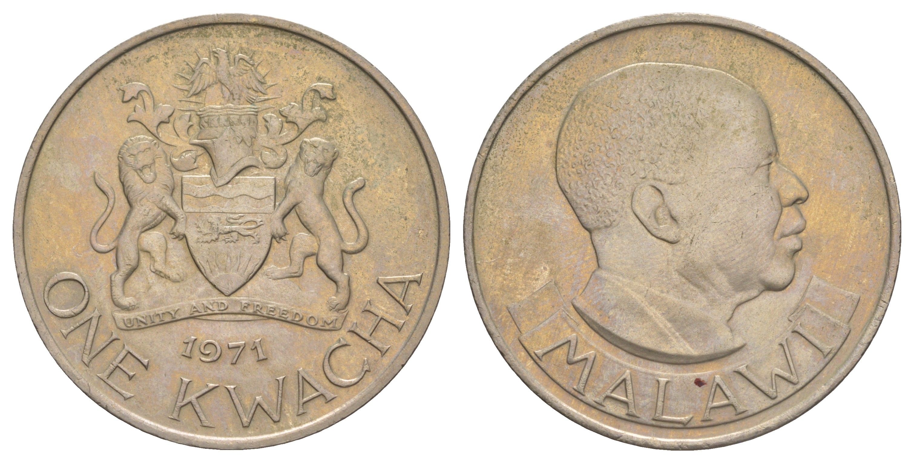 Малави 1 квача 1971 KM 12 медно-никель 1521-1432