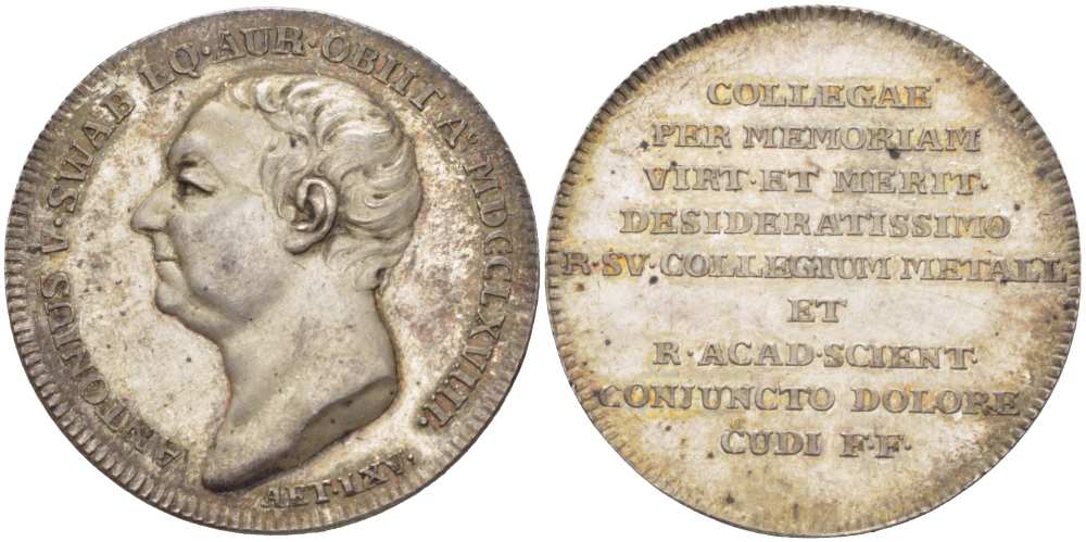 ШВЕЦИЯ МЕДАЛЬ 1768 ANTONIUS V. SWAB 1768, ДИАМЕТР 33,5 ММ., ВЕС 13,68 ГР. серебро UNC 1084-4-42