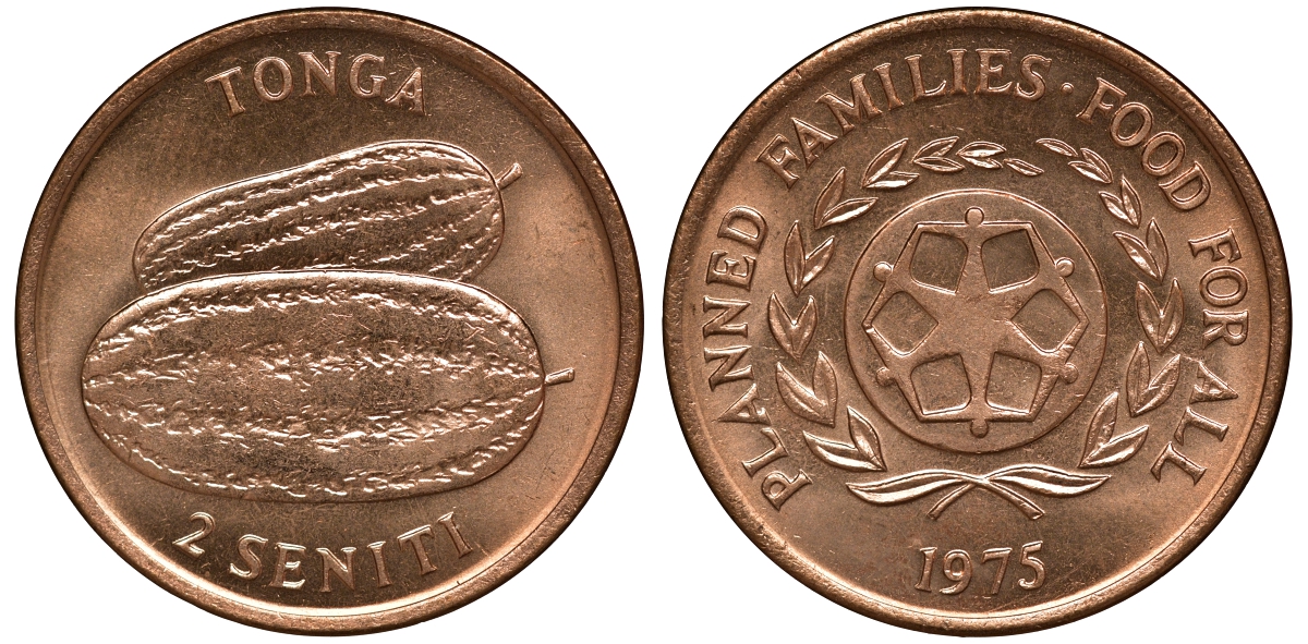 Тонга 2 сенити 1975 FAO KM 43 бронза M51-18