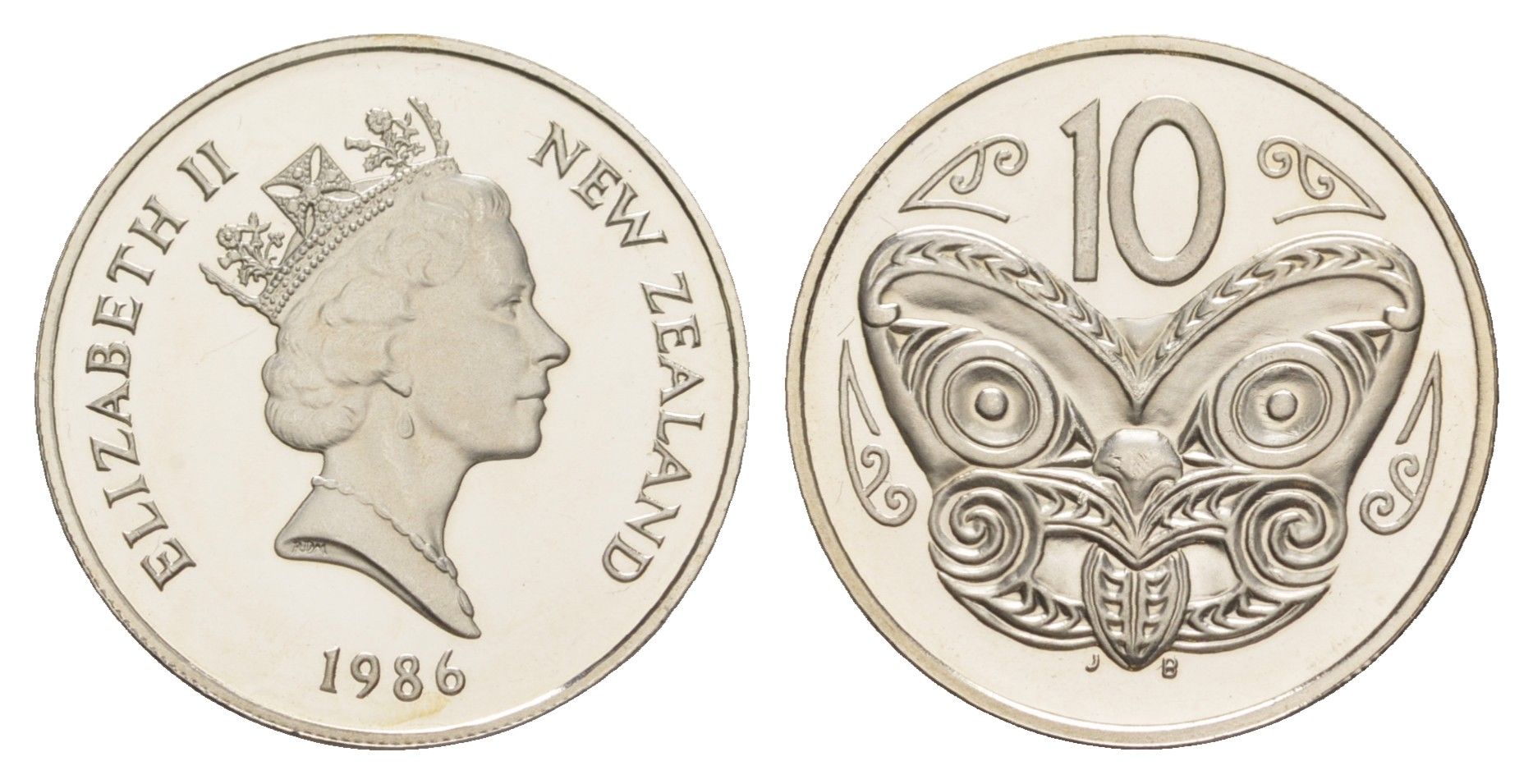 Новая Зеландия 10 центов 1986 тираж 10.000 экземпляров KM 61 медно-никель PROOF 4127-1345